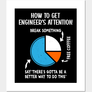 Engineer Engineering Gifts - How To Get Engineers Attention Posters and Art